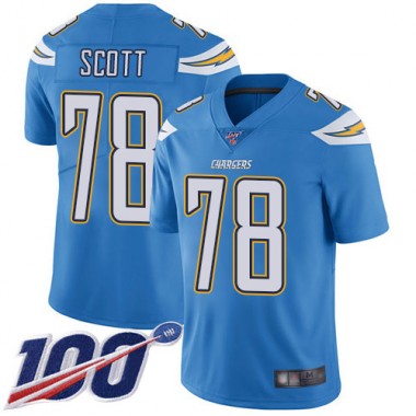 Los Angeles Chargers NFL Football Trent Scott Electric Blue Jersey Youth Limited #78 Alternate 100th Season Vapor Untouchable->los angeles chargers->NFL Jersey